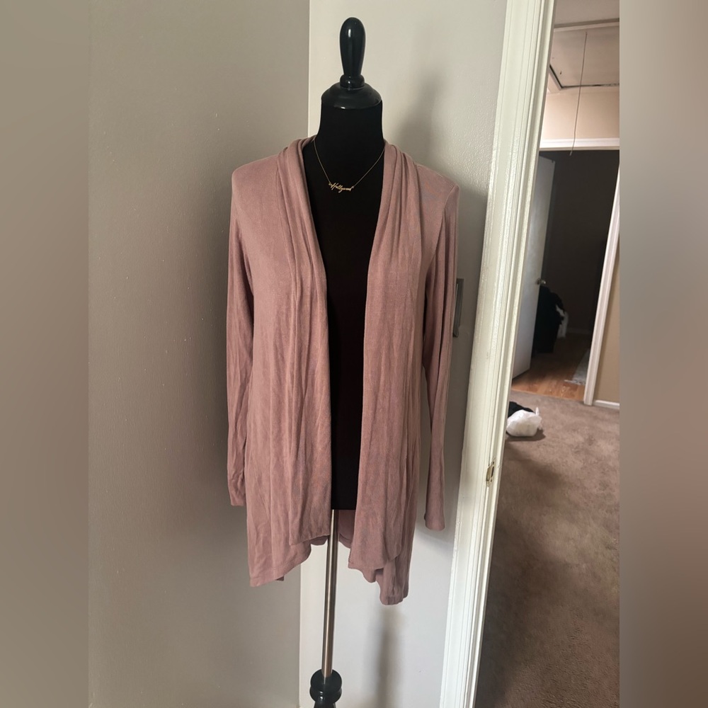 Bobeau long sleeve open front cardigan